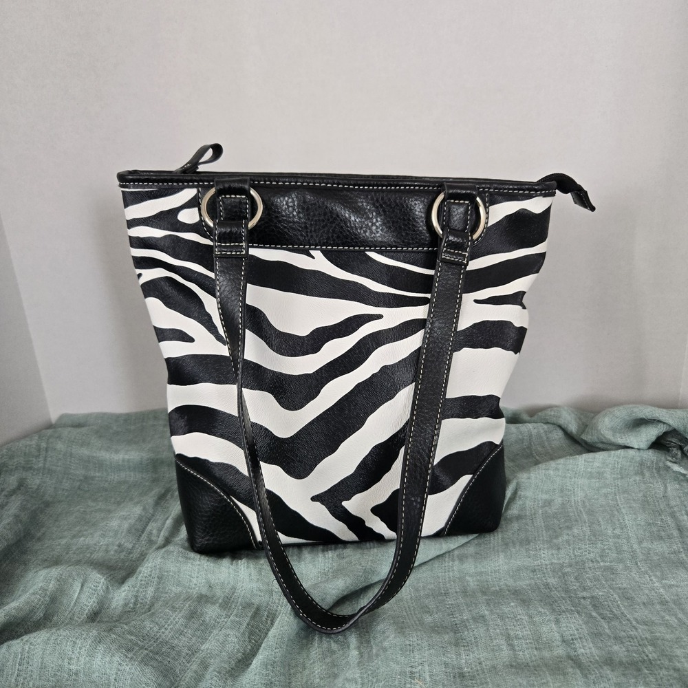 Mondo Zebra Print Womens‎ Purse Shoulder Bag Top Zip